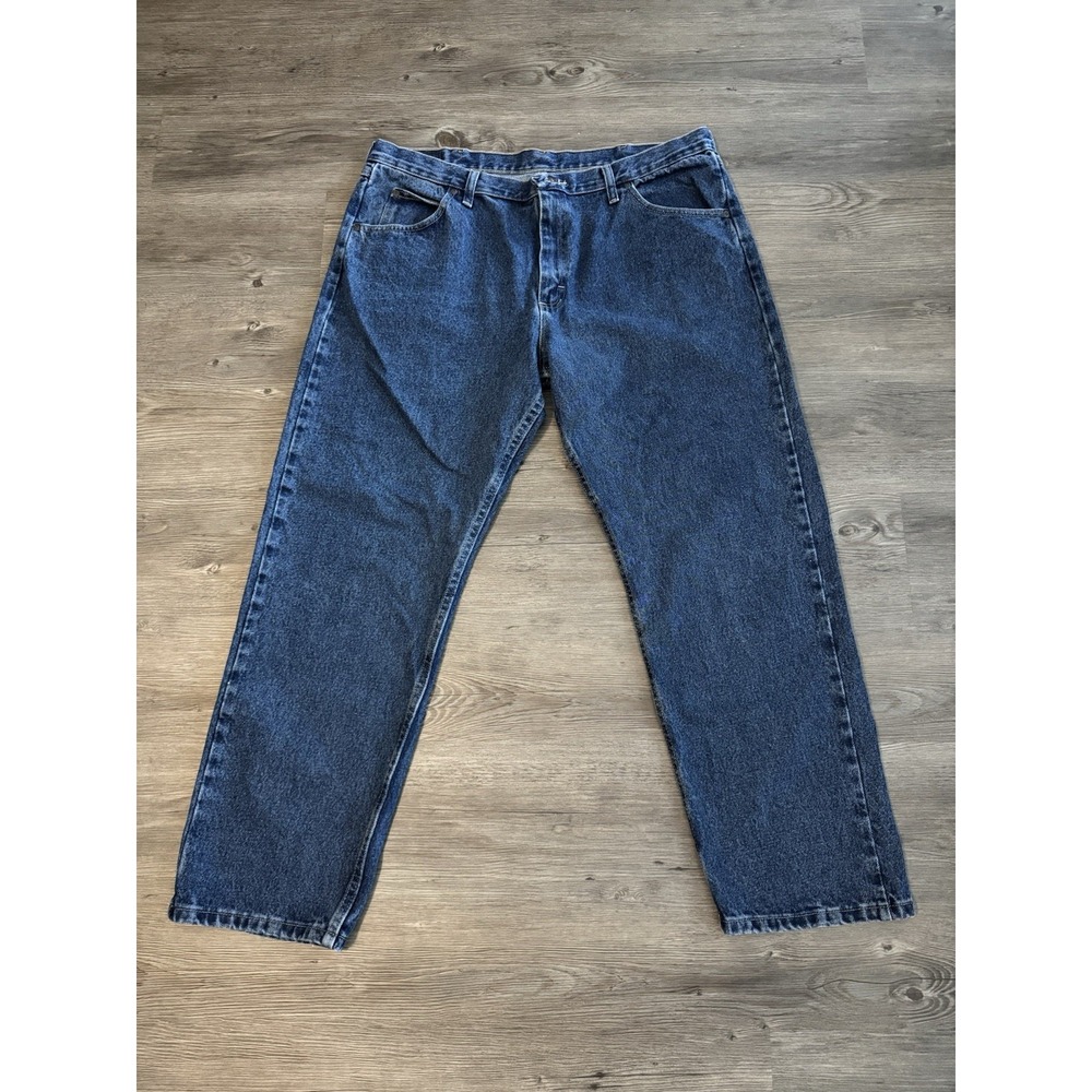 Wrangler Premium Quality Jeans Men's 38x30 Blue Straight Leg 100% Cotton Denim